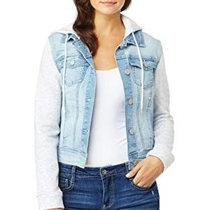 Wallflower Light Blue Denim Jacket with Gray Sleeves